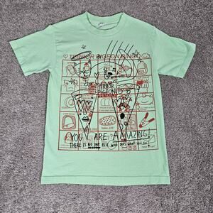 Terror Pigeon T-Shirt Adult Small Green Tee Bingo Experimental Pop Funcore Indie